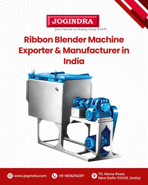 Ribbon Blender Machine Exporter & manufacturer in India